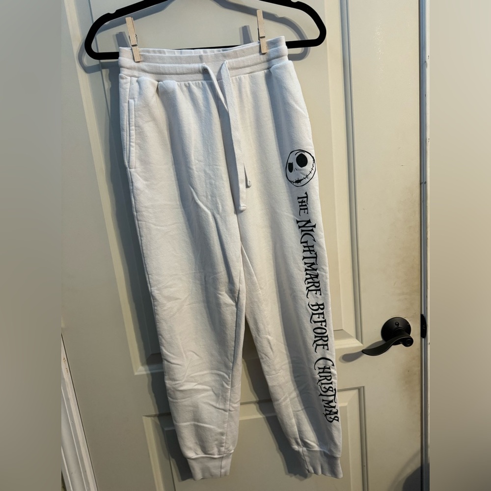 White sweatpants graphic the nightmare before Christmas